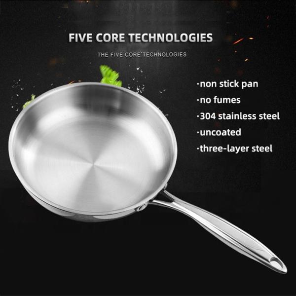 Minimalist Design Style Induction Kitchen Cooking Pan Stainless Steel Material