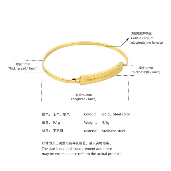 Female titanium steel inspirational popular jewelry DIY bracelet logo words girls gift accessories wholesale