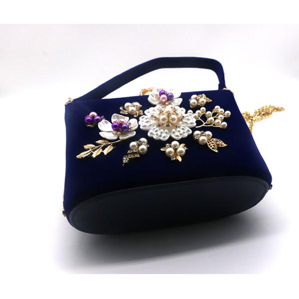 Women Evening Clutch Handbag With Paste Diamond Flower OEM ODM