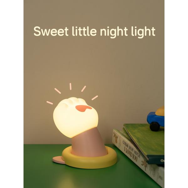 Factory Cute Sleeping Control CAT PAW USB Bedroom Lamps Silicone Lamp Rechargeable Touch Light Silicone Night Light