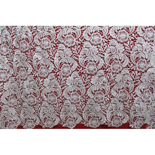 Garment Accessories Chemical Lace Fabric  Water Soluble lace fabric in White Color
