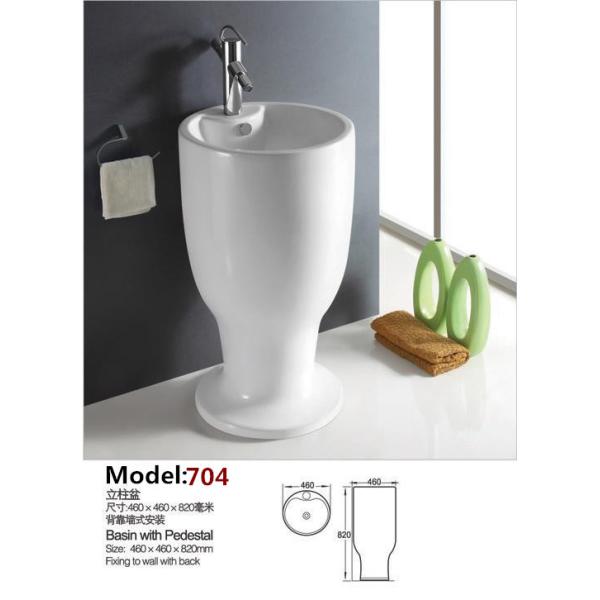Fixing to Wall with Back Bathroom Sanitary Ware Ceramic Standing Pedestal Sinks Wash Basin