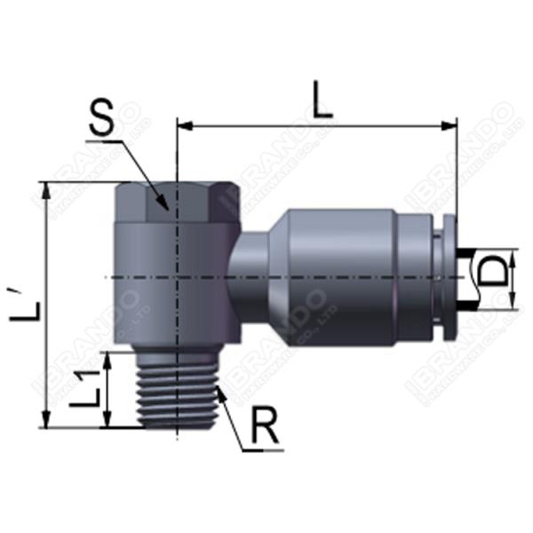 Латунный мужской разъем банджо нажимает на штуцер 1/8