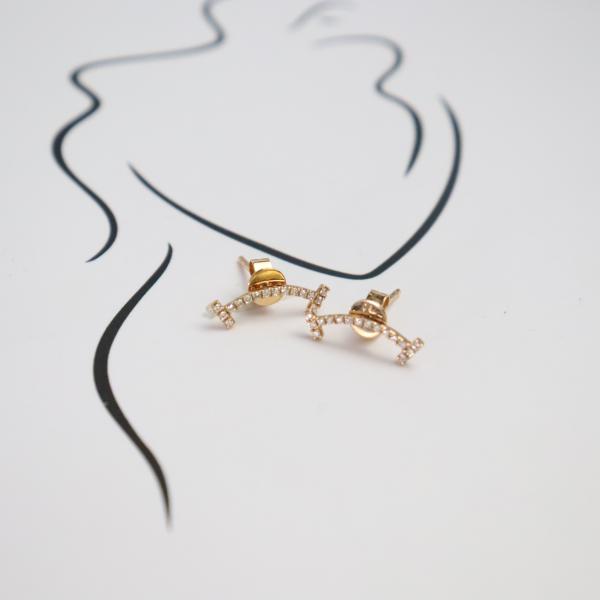 Smile Anti-Exposure Design 18K White Gold Earrings with IGI Certified Lab-Grown Diamond for Women's Wedding