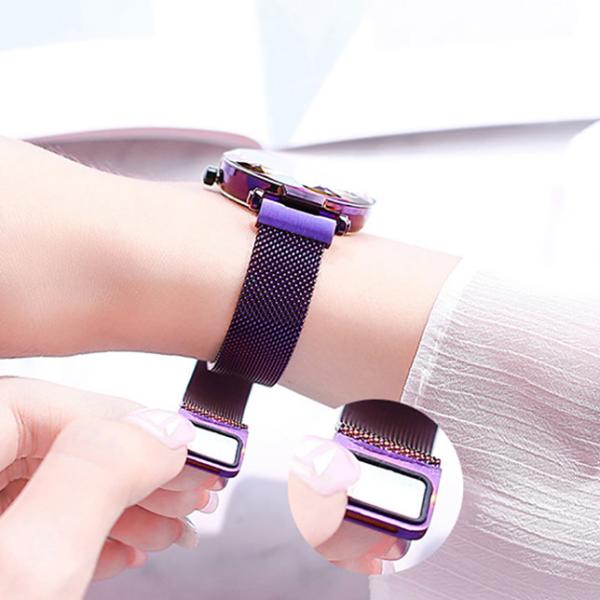 Fashion Sky Dial Quartz Ladies Wrist Watches , Luxury Magnetic Strap Watch