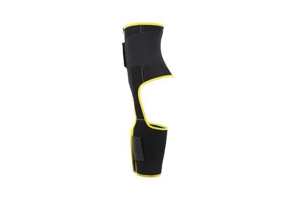 O laço amarelo do ajustador da coxa da cintura cerca o instrutor Thigh Trimmer MHW100078Y da cintura