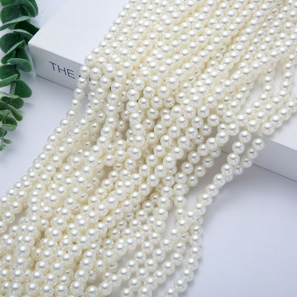 Highlight Abs Imitation Pearl Straight Hole Beading Factory Direct Supply Bag Clothing Accessories Accessories Wholesale