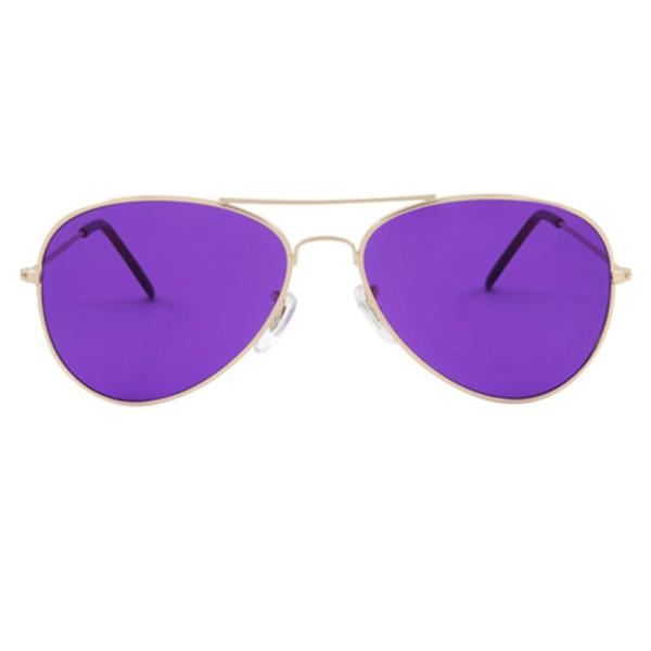 Classic Mental Frame Polarized Lens Aviator Sunglasses Light Colored Therapy Glasses