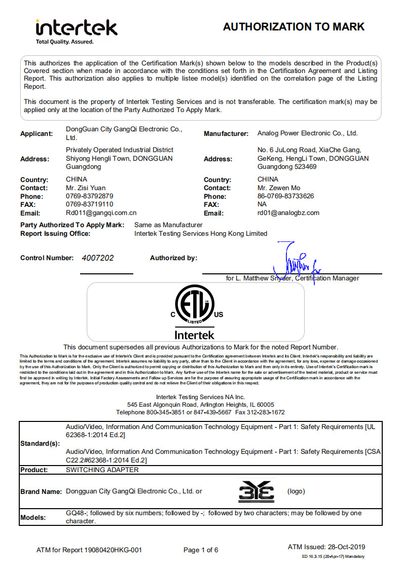 Shenzhen Forstled Light Technology Co., Ltd. Сертификации