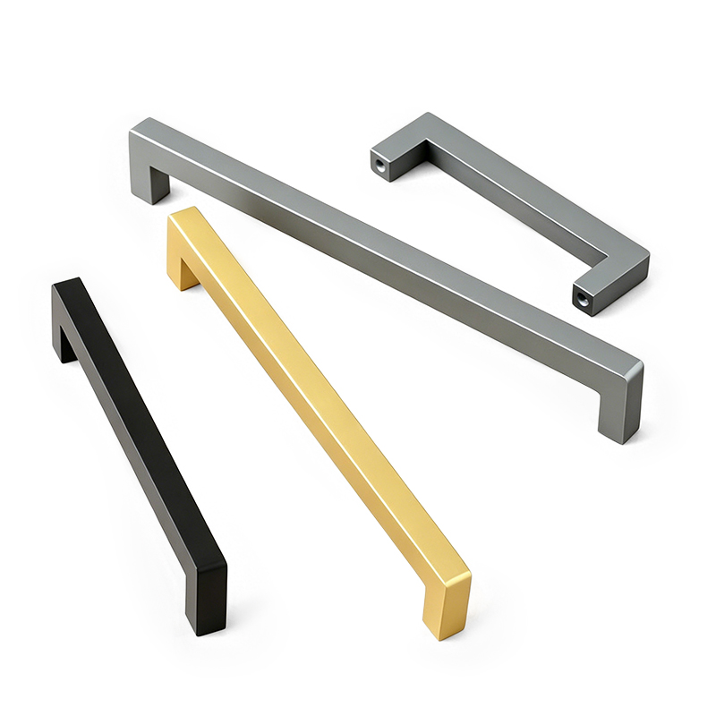 New Minimalist Stainless Steel square Handles Wardrobe Door Pulls Hardware Fittings for Furniture Drawers and Cabinets