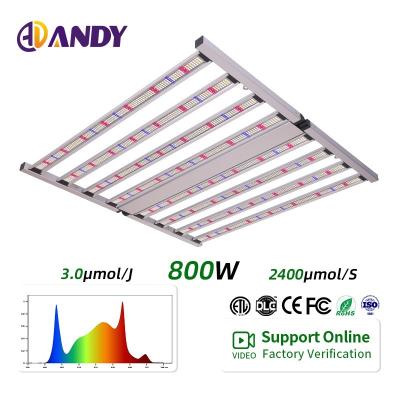 8 bar 800W Commercial Full Spectrum LED Grow Lights LM301H EVO LM281B Pro Plant Grow Lighting pour la culture hydroponique à l'intérieur