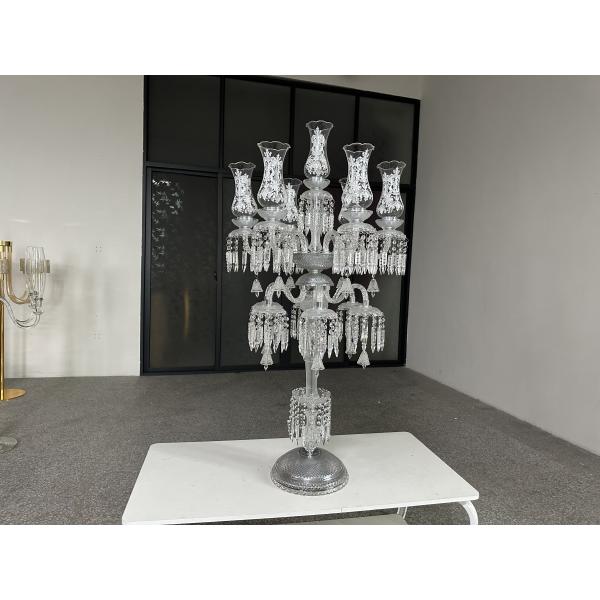Nuevo diseño Candelabra Lujo Decoración de bodas Central de cristal Bling Candelabra de bodas