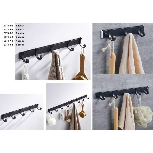 Aluminum Alloy Wall Mounted Hooks Rack Slipable With 8 Hangers