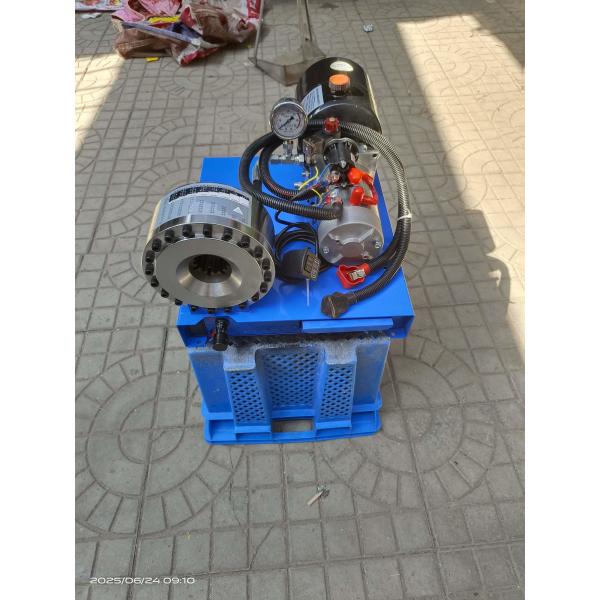 1 Inch 7 Dies 1-4 Layer Hose Hydraulic Crimping Machine / Hose Crimping Machine High Pressure 6-25mm Blue Color 12v/24V