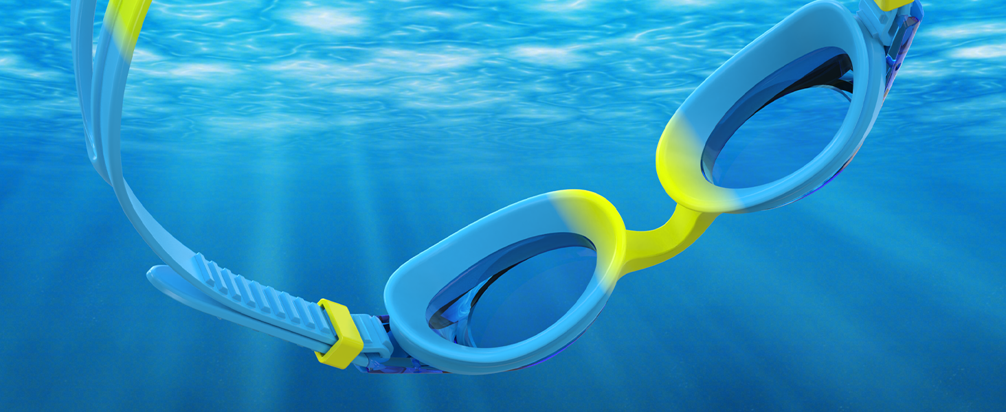 Kids Swimming Goggles with Anti-Fog UV Protection and Rainbow Plating Lenses for Safe Swimming