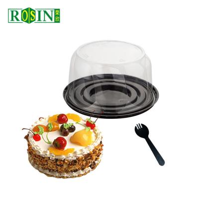 6 pouces rond emballage en plastique boulangerie fromage anniversaire avec couvercle transparent