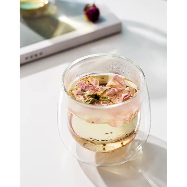 Double Wall 9oz Hand Blown Glass Tumbler 270ml Clear Insulated Coffee Cups