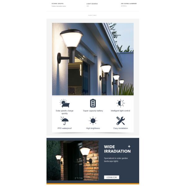 стена СИД 4.5W 5V установила солнечный свет IP65 делает водостойким для на открытом воздухе