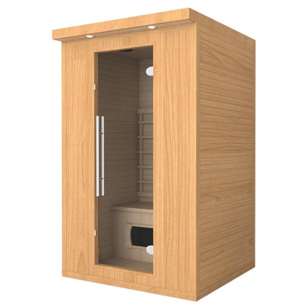 Wooden Hemlock 2 Person Far Infrared Sauna Room Low Emf 1750W