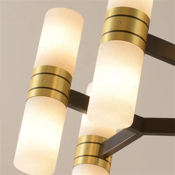 Nordic Alabaster Chandelier Decoration Ceiling Hanging Light Elegant LED Pendant Lamp for Home Hotel Villa Room