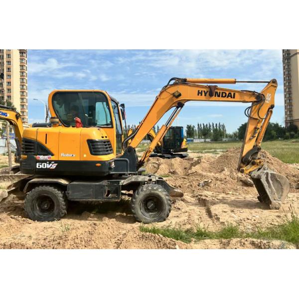Good Condition 6 Ton Used Excavator Hyundai Wheel Excavator 60VS On Sale