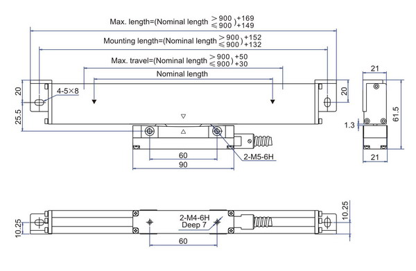 масштаб для токарного станка, филируя, машина перемещения сигнала RS422 500mm 5μm стеклянный точильщика
