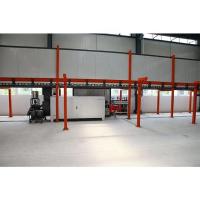 Línea de recubrimiento de transporte aéreo adaptable para diversas dimensiones de producto