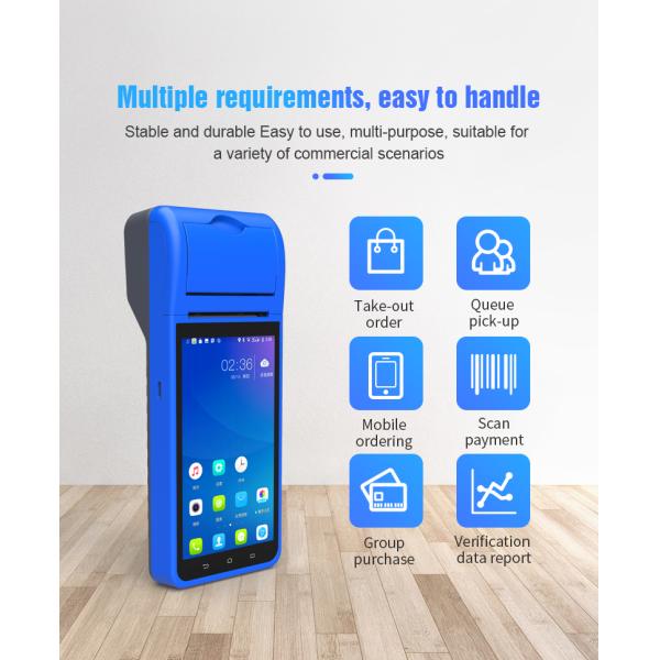 Android Wireless NFC POS Terminal 58mm Receipts Print With BT 4.0 WIFI GPRS