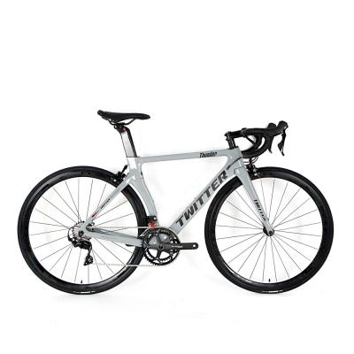 Men's 700c 25c Carbon Fiber Frame Road Bike with V Brake and 22-Speed Groupset Load Capacity 120kg ConfRev R7000-22S