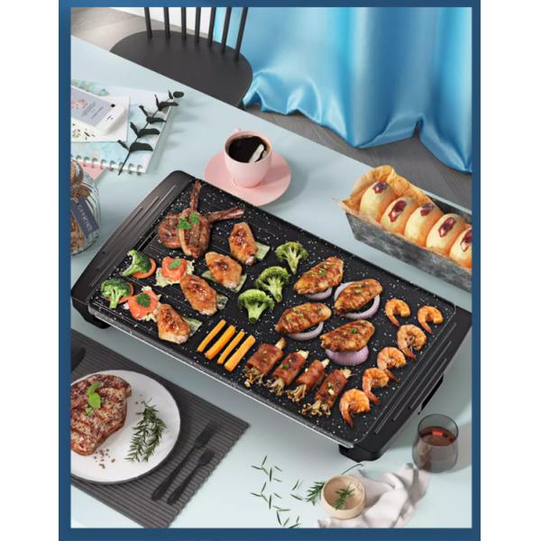 56*25cm Electric Cooking Pan for Kitchen BBQ Barbecue Non-stick and Scratch-resistant