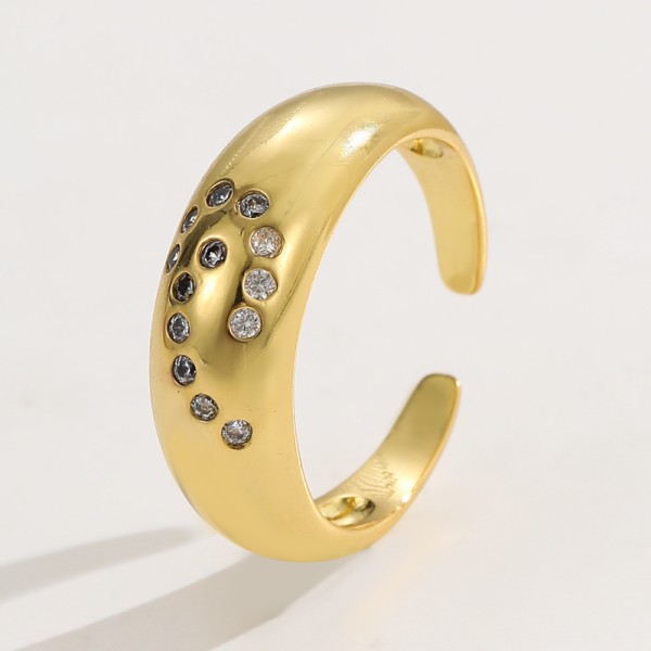 Clear Emerald CZ 14K Gold Plated Adjustable Dubai Gold Star Finger Rings Jewelry Designs for Women Gift