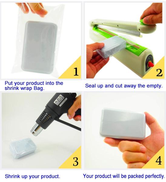 4X6 Shrink Wrap Bags 500 Pack For Soap Bar, Bath Bomb, Small Gift, Clear Heat Shrink Wrap/PVC Shrink Film Bags