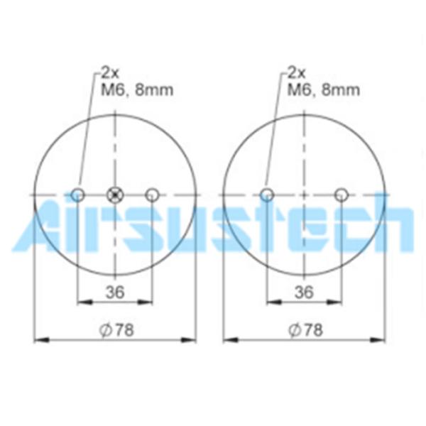 2  3 /4 X 3 Heavy Duty Rubber Steel Air Spring Suspension Kit FT 22-6 DI CR Contitech Air Actuator