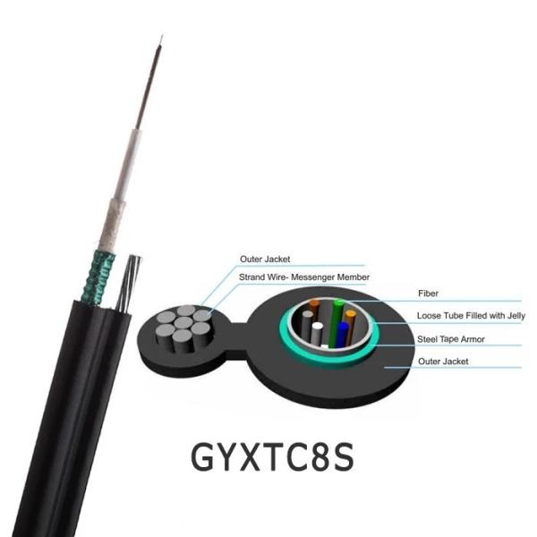 GYXTC8S Fiber Optic Outdoor Cable Central Tube Self Support Armored Aerial cable