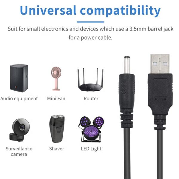 1 Meter USB Male to DC Barrel Jack 3.5mm 1.35mm Power Charger Cable for Router Speaker