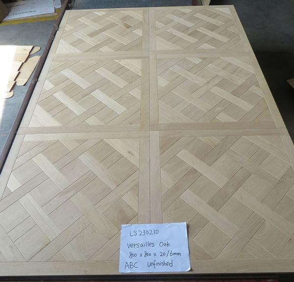 Smooth Unfinished Versailles Euro Oak Panel Engineered wood Flooring, 800x800x20/6MM ABC grade