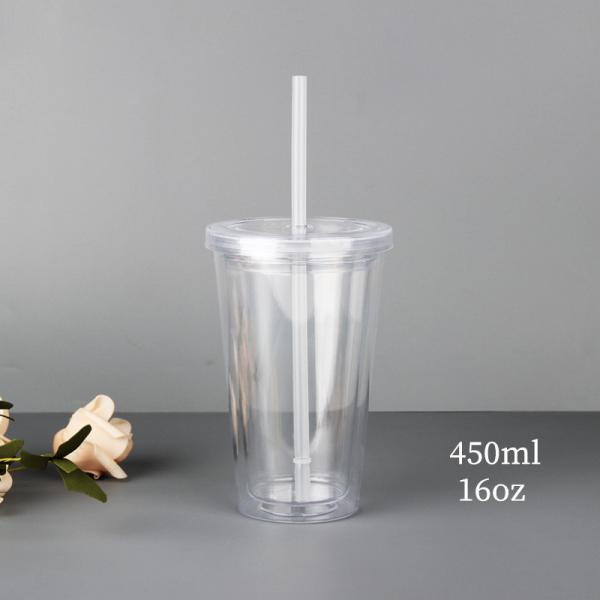 Double Wall Reusable Plastic Acrylic Water Bottle Clear For Parties Birthdays