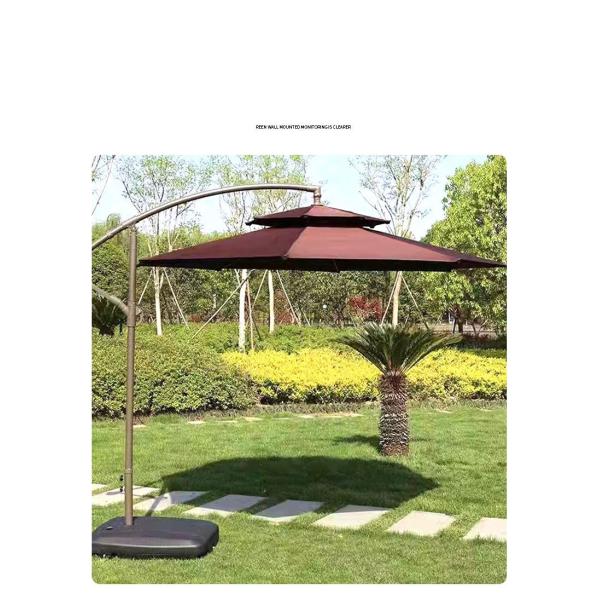 All in 1 Function White Power Coated Steel Frame Sunshade Umbrella with Tassels