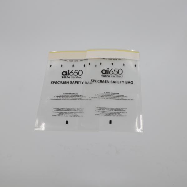 Medical Biohazard Lab 95kpa Specimen Transport Bag With Pocket