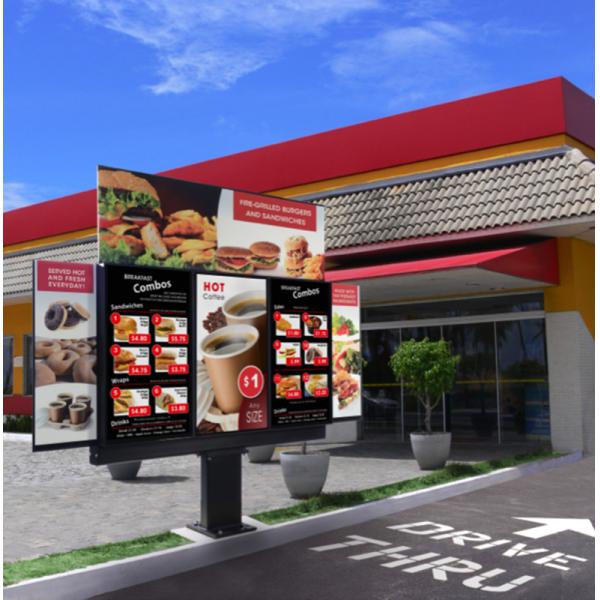 55 Inch Menu Boards Outdoor Lcd Advertising Display FHD 1920x1080