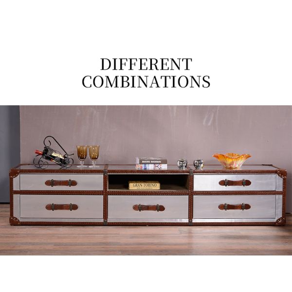 Nidea #6802 Industrial Style 5-Drawer Aluminum TV Cabinet Designer Personality Metal Storage for Hotel & Living Room Manufactured Furniture