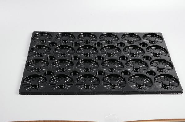Lightweight Food Packaging Plastic Boxes Black Color 256 * 188 * 23MM