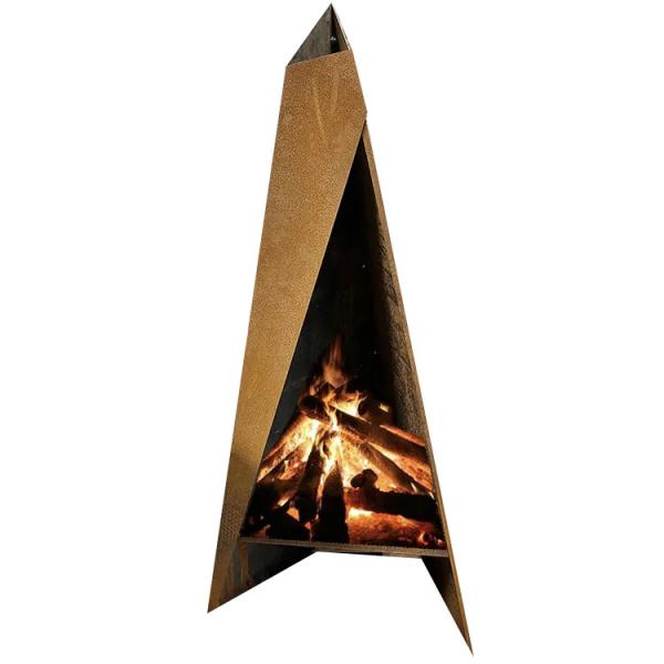 Manual Ignition Wood/Gas Steel Fireplace Burner Garden Decor Corten Steel Fire Chimenea
