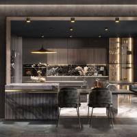 Diseños modernos Muebles completos Laca Armarios de cocina modulares