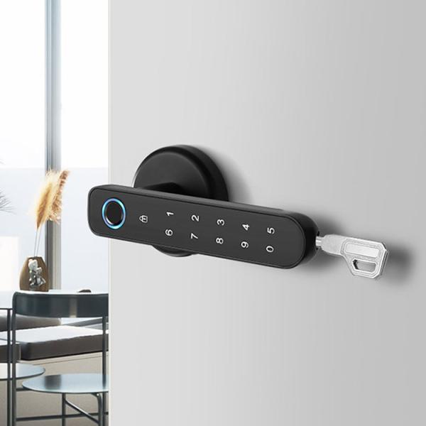 Stainless Steel Smart Handle Door Lock RFID Card Fingerprint Door Handle Lock