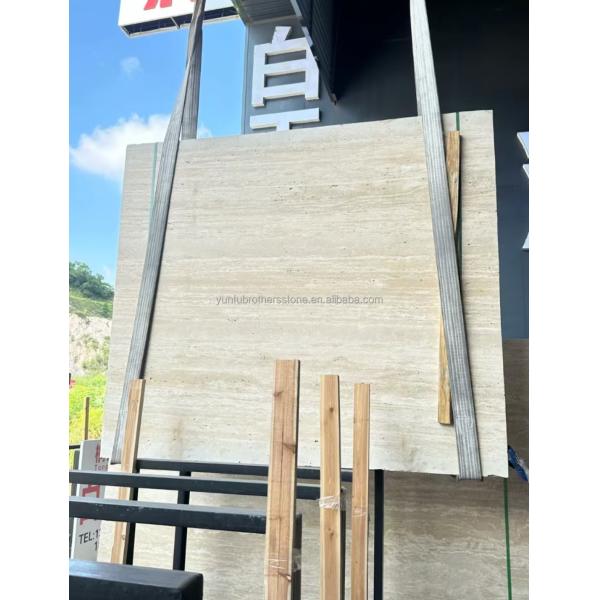 Marble Travertine Stone Big Slab Polished for Modern Hotel Villa Interior Design
