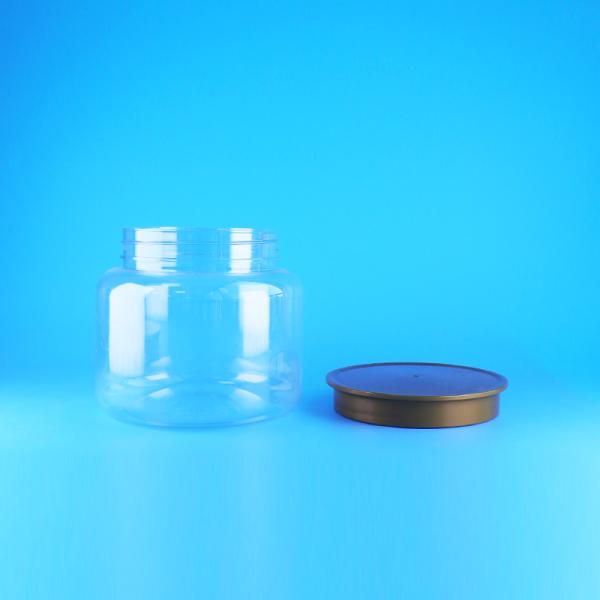 750ml Clear PET Round Wide Mouth Plastic Candy Chocolate Containers With Screw Lids