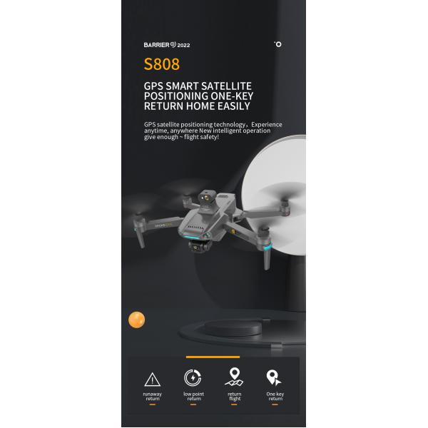 3km Range S808 Drone With 8k Camera 5g Wifi 3 Axis Eis Gps Long Distance 3km Brushless Motor Foldable Quadcopter Drones