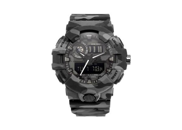 LED Display Screen Plastic Sports Watch 50M Water Resistant With Chronograph