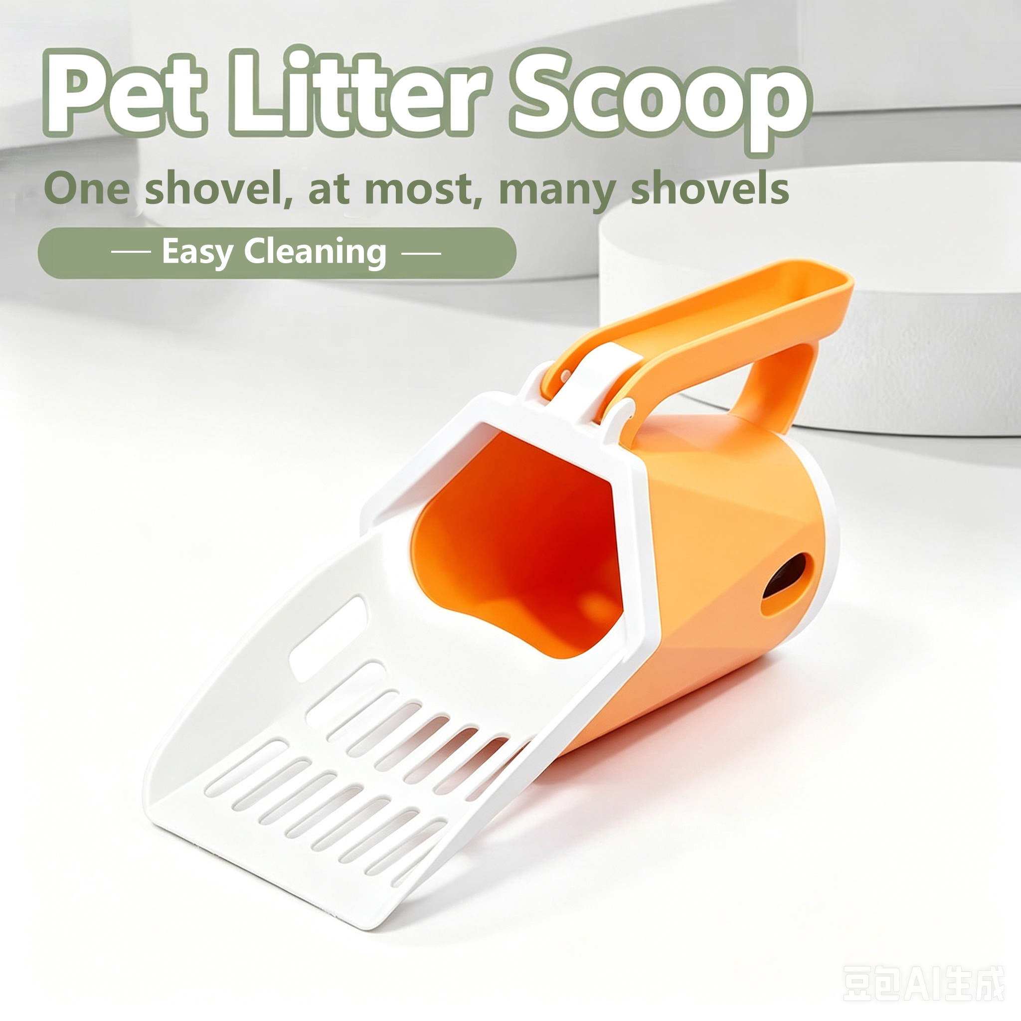 Large Capacity Waste Tank Cat Poop Scoop Cleaning Waste Plastic Quick Cat Litter Scoop All-In-One Cat Litter Scoop Set